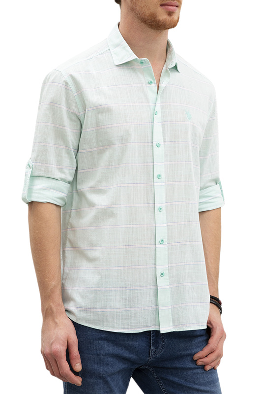 

Рубашка мужская U.S. POLO Assn. G081SZ0040FORINT голубая 50, G081SZ0040FORINT