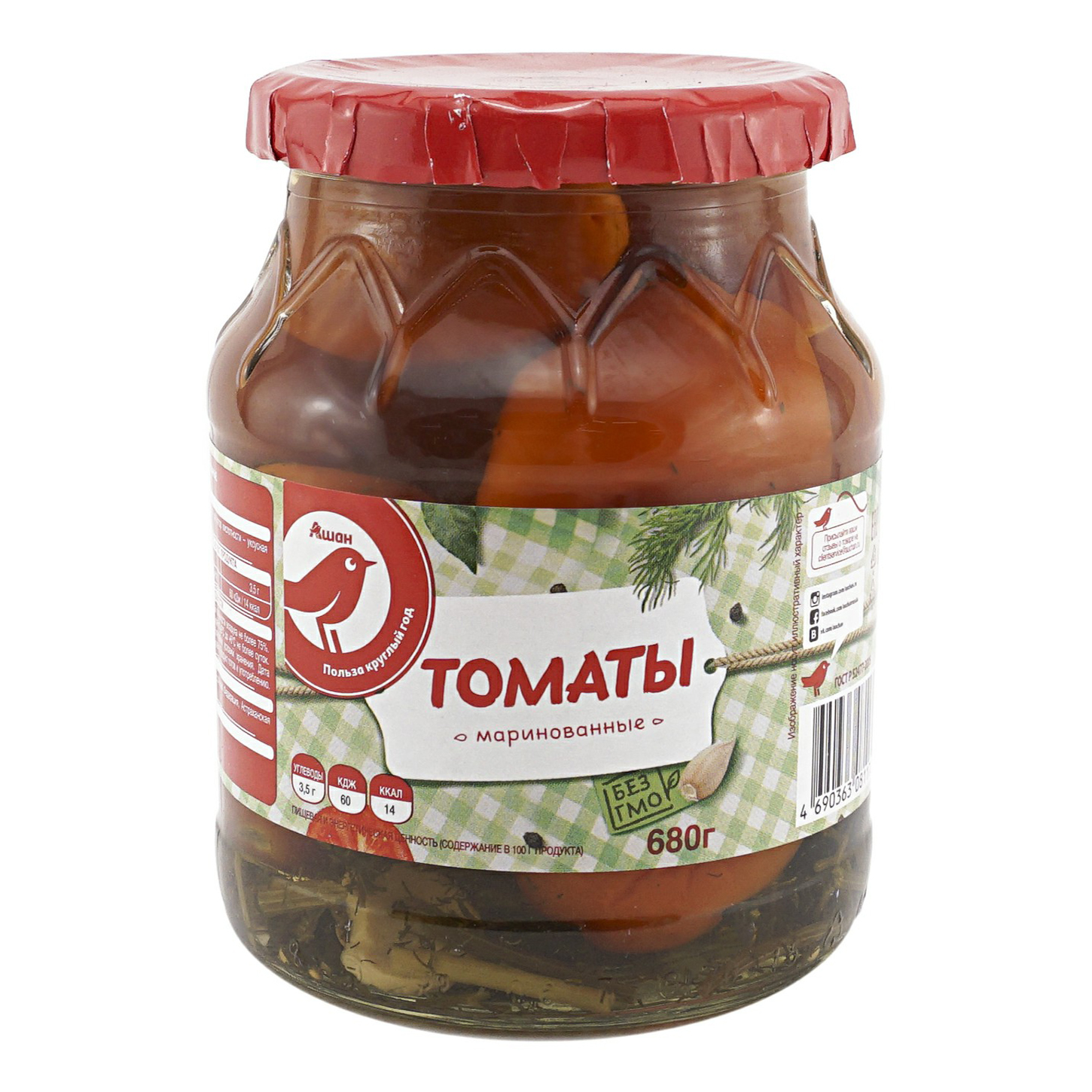 

Томаты АШАН маринованные 680 г
