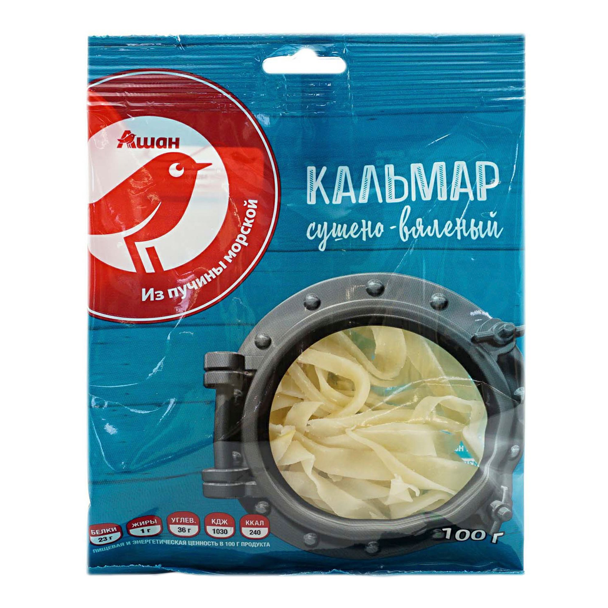 Кальмар сушенный АШАН Красная птица, 100 г