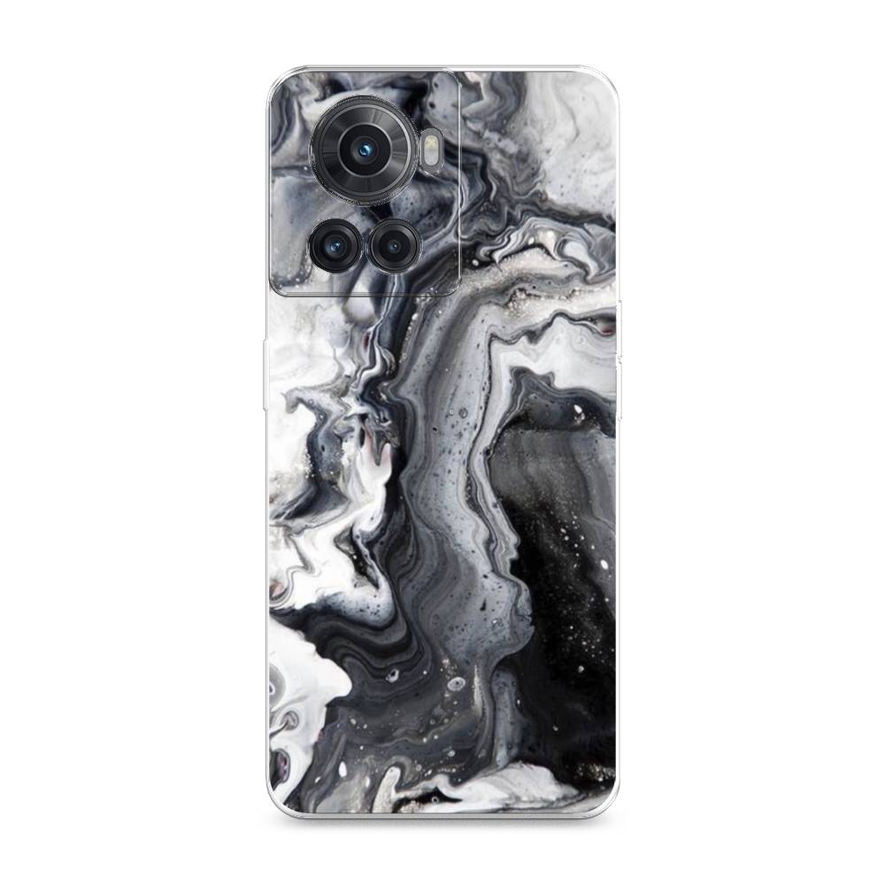 фото Силиконовый чехол "бело-черные сложные полосы" на oneplus 10r awog