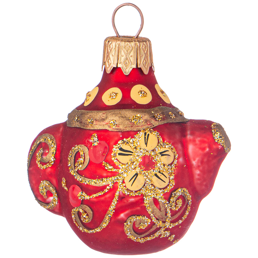 

Ёлочная игрушка Чайник Lefard Народные узоры 140-271_ 1 шт, цвет красный