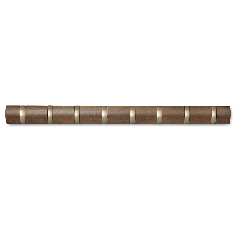 Вешалка настенная Umbra Flip 84.5 см, коричневая, ясень, 8 крючков