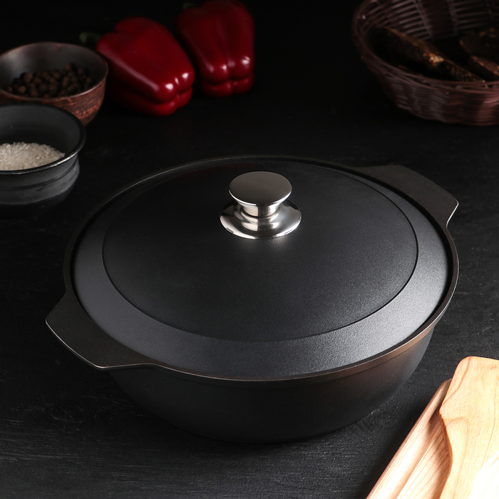 Жаровня Kukmara традиция с крышкой антипригарная 29 см 3 л