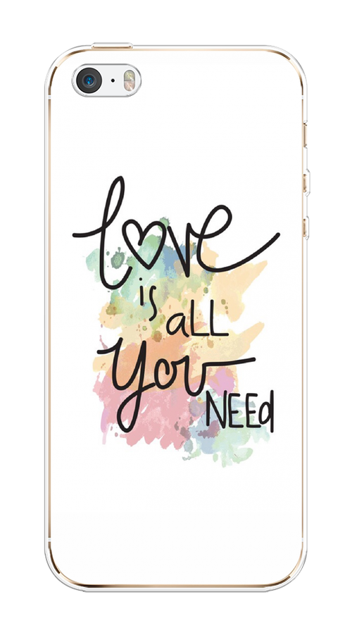 

Чехол на Apple iPhone 5/5S/SE "Love is all you need", Белый;черный;зеленый, 10350-1