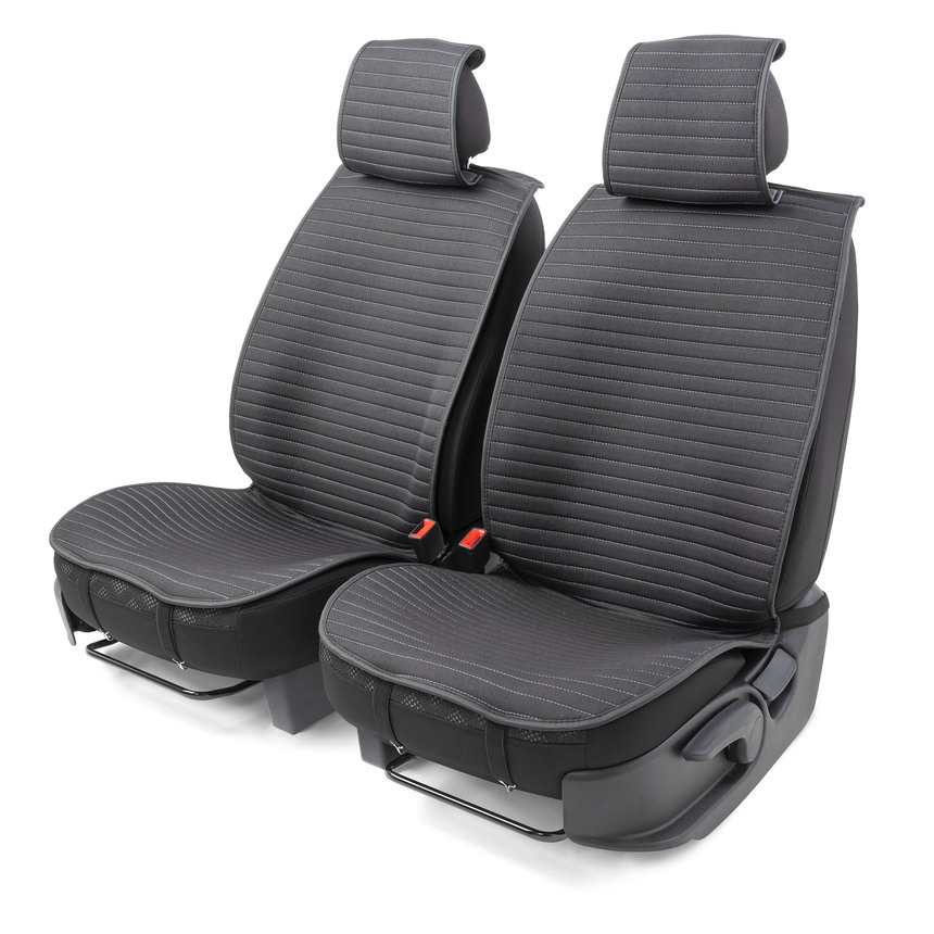 фото Накидки на передние сиденья "car performance", 2 шт., fiberflax cus-1022 bk/gy