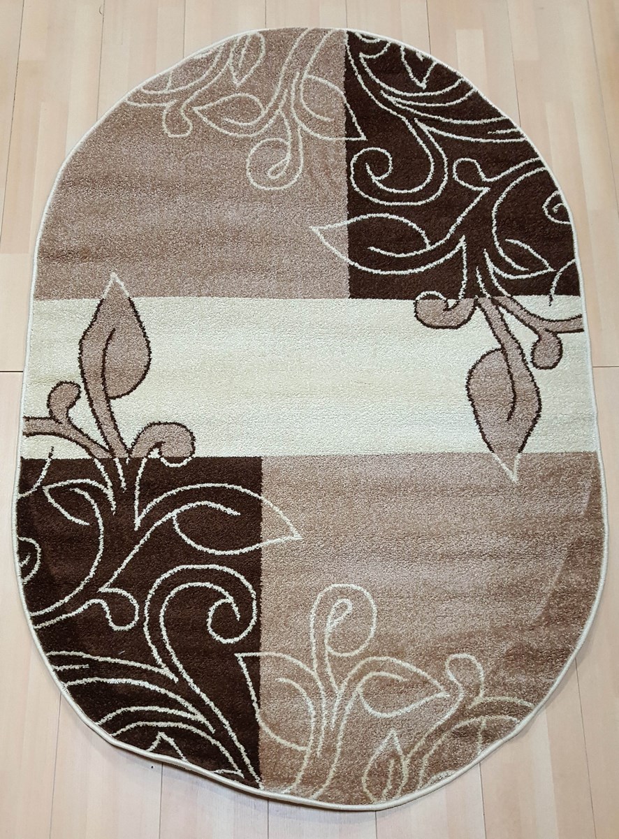 фото Ковер light frize 3709r овал т.беж 300x400 sofia rugs