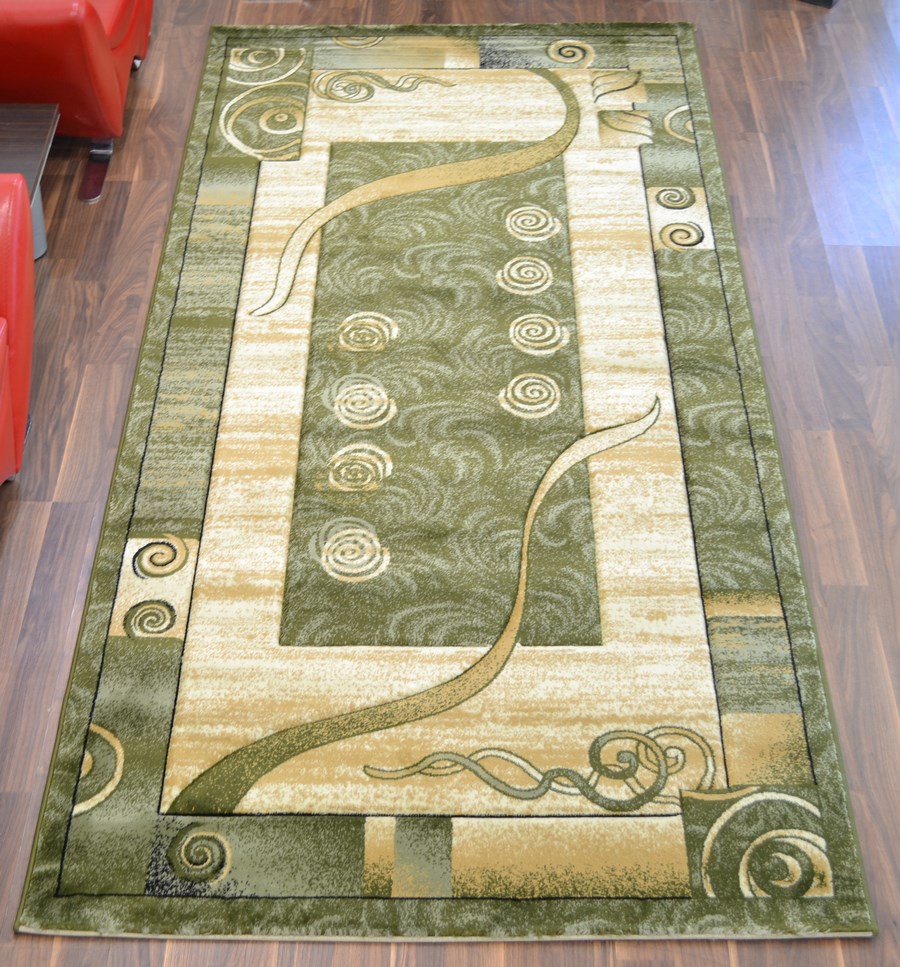 фото Ковер estetik 3702r прямой зеленый 250x400 sofia rugs