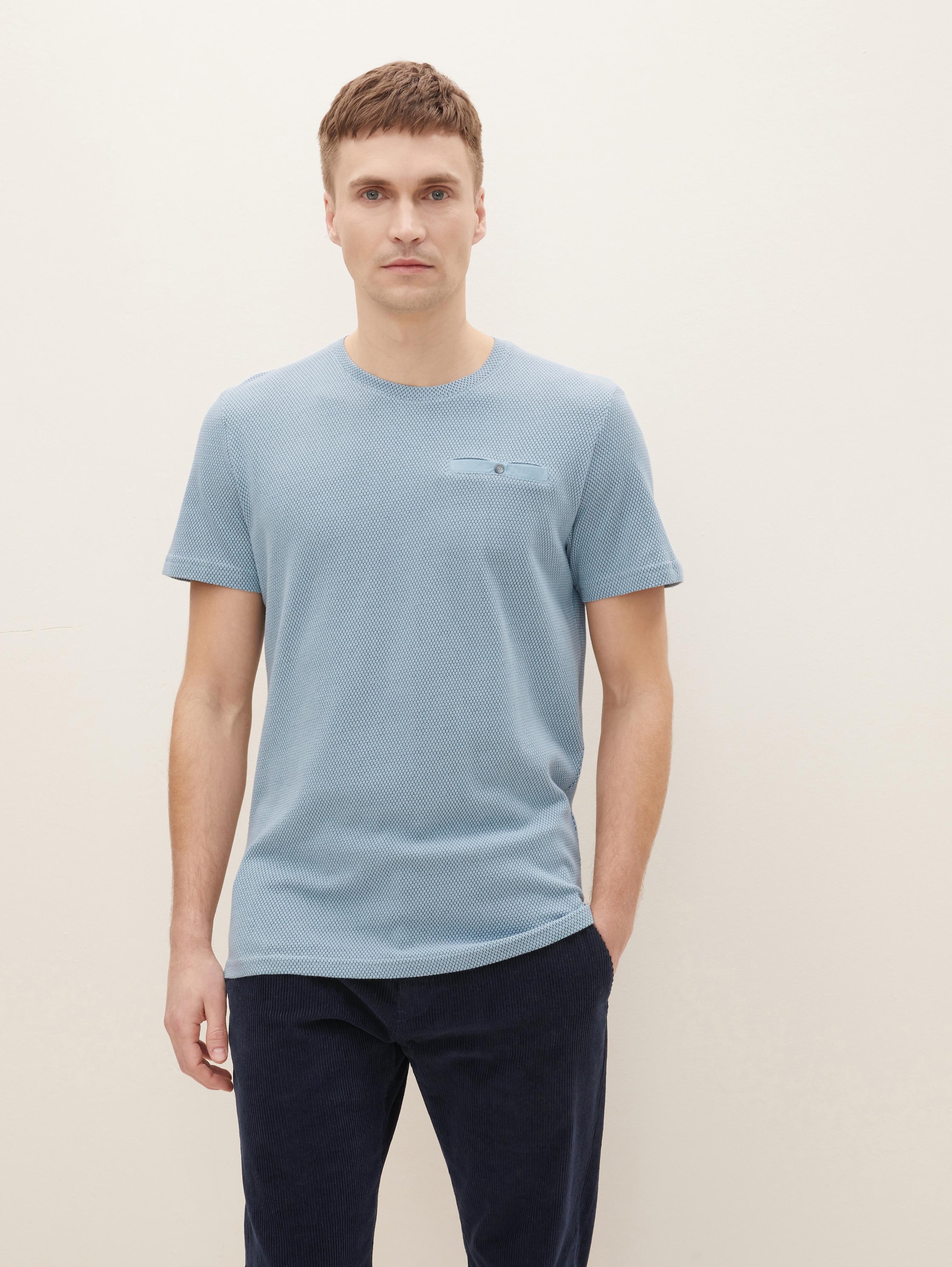 фото Футболка мужская tom tailor 1030050 голубая m