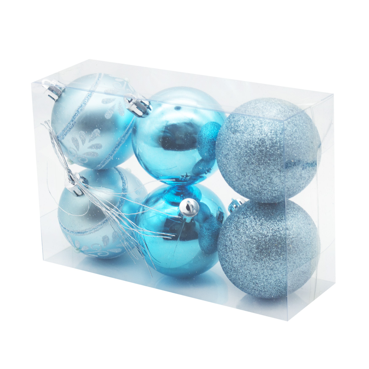 

Набор елочных шаров, NoBrand SYQB3-0123228, 6 см, 6 шт, голубой