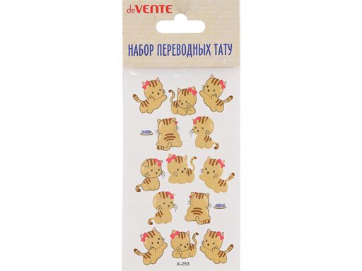 

Набор наклеек-тату для тела deVENTEKitten with a bow 6х10.5см, в пакете 8002072