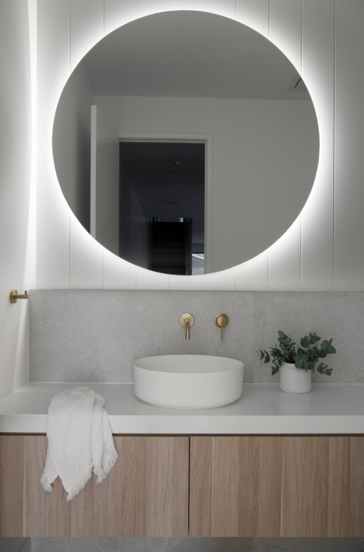Зеркало круглое Slavio Maluchini D60 с холодной LED-подсветкой и взмахом руки форма для выпечки и выкладки с регулировкой размера
