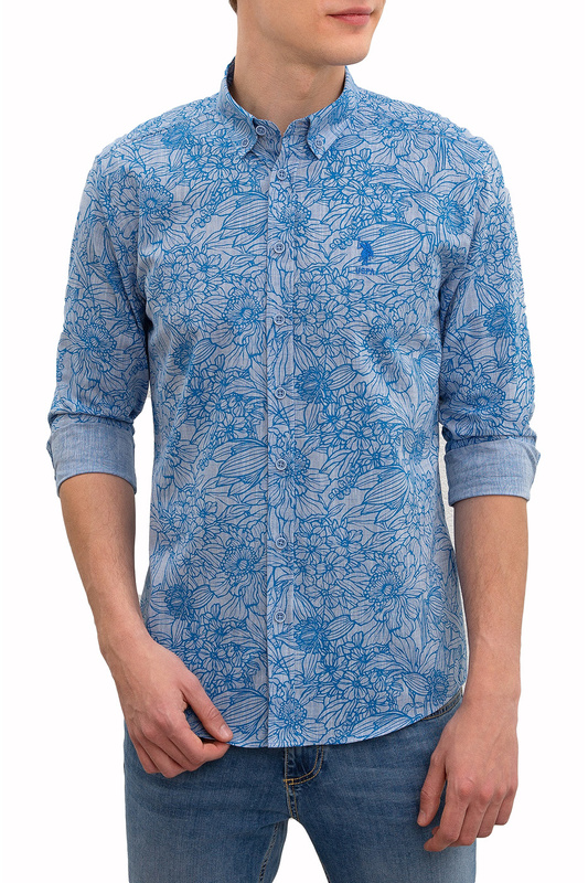 

Рубашка мужская U.S. POLO Assn. G081SZ0040AUTRAS голубая 50, G081SZ0040AUTRAS