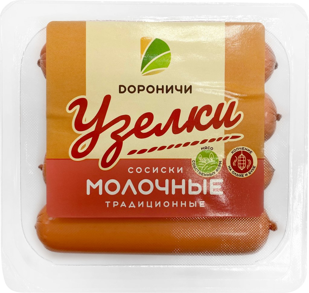 

Сосиски Дороничи Молочные Традиционные вареные 380 г