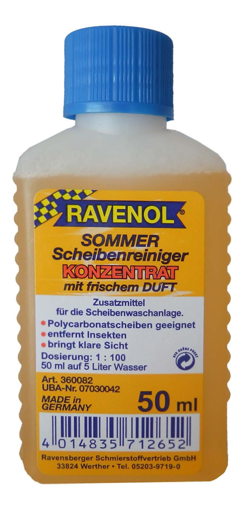 Концентрат жидкости для стеклоомывателя RAVENOL 0.05л 1:100 1360082-050-05-045