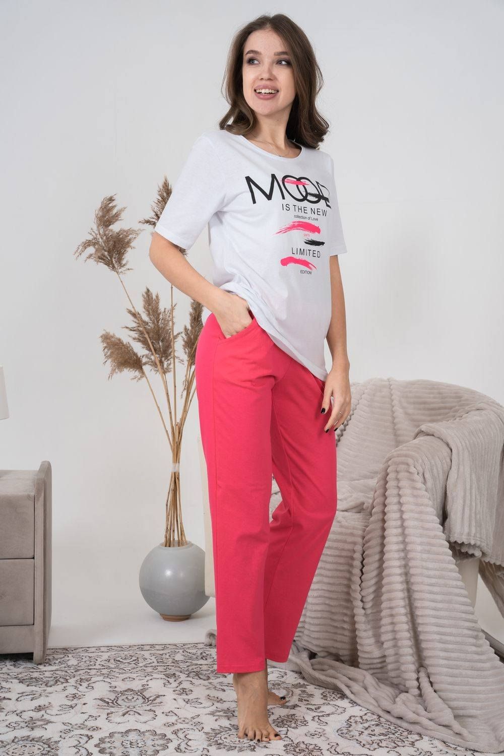 

Пижама женская ТРИКОТАЖ НАТАЛИ 000002457 розовая 54 RU, Розовый, 000002457