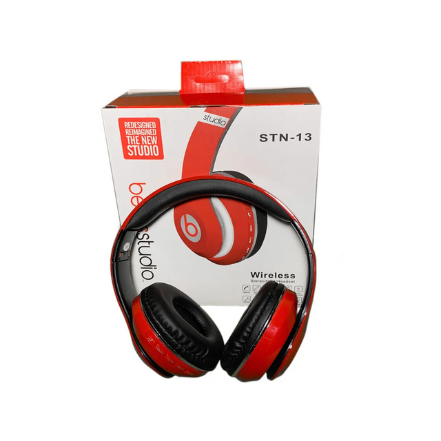 фото Беспроводные наушники-плеер stn 13 stereo headphones красный nobrand