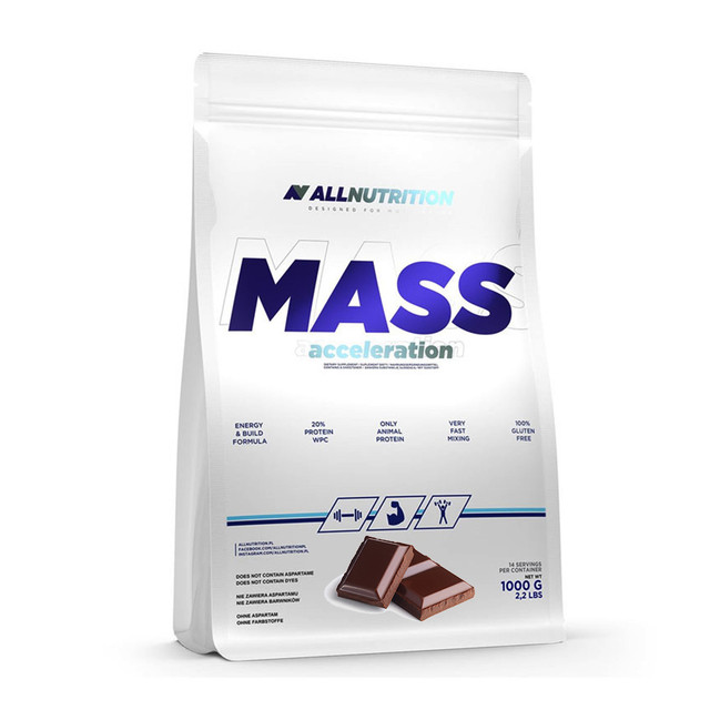 фото Гейнер mass acceleration, вкус: шоколад 1000 г allnutrition