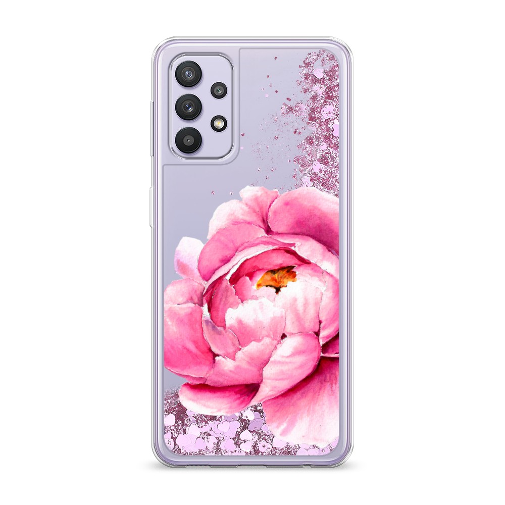 

Жидкий чехол с блестками "Прекрасный пион" на Samsung Galaxy A32