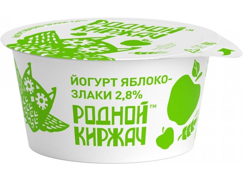 

Йогурт Родной Киржач яблоко-злаки 2,8% БЗМЖ 150 г