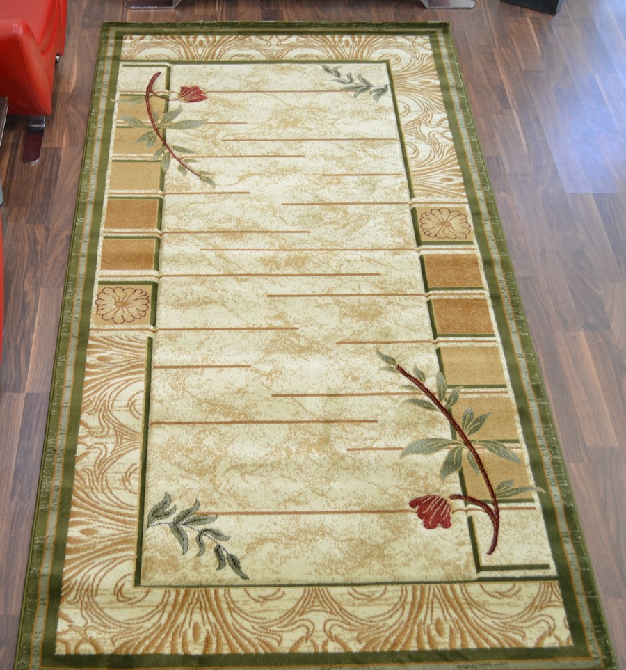 фото Ковер estetik 3700r прямой зеленый 150x300 sofia rugs