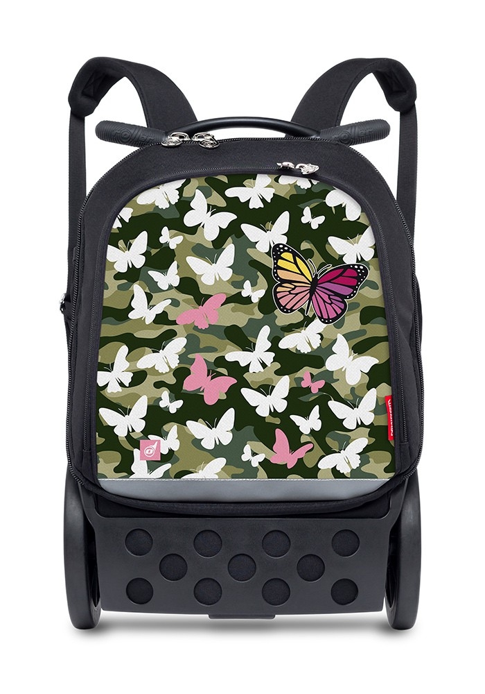 Рюкзак на колесах Nikidom BUTTERFLY CAMO (с лямками), размер XL