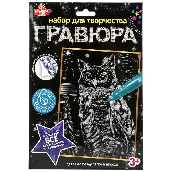 

Гравюра MultiArt Сова, серебряная, 18 х 24 см