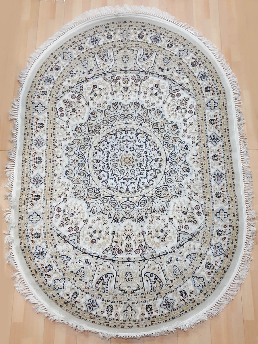 фото Ковер brillant 3686a овал с.крем/голубой 80х150 sofia rugs