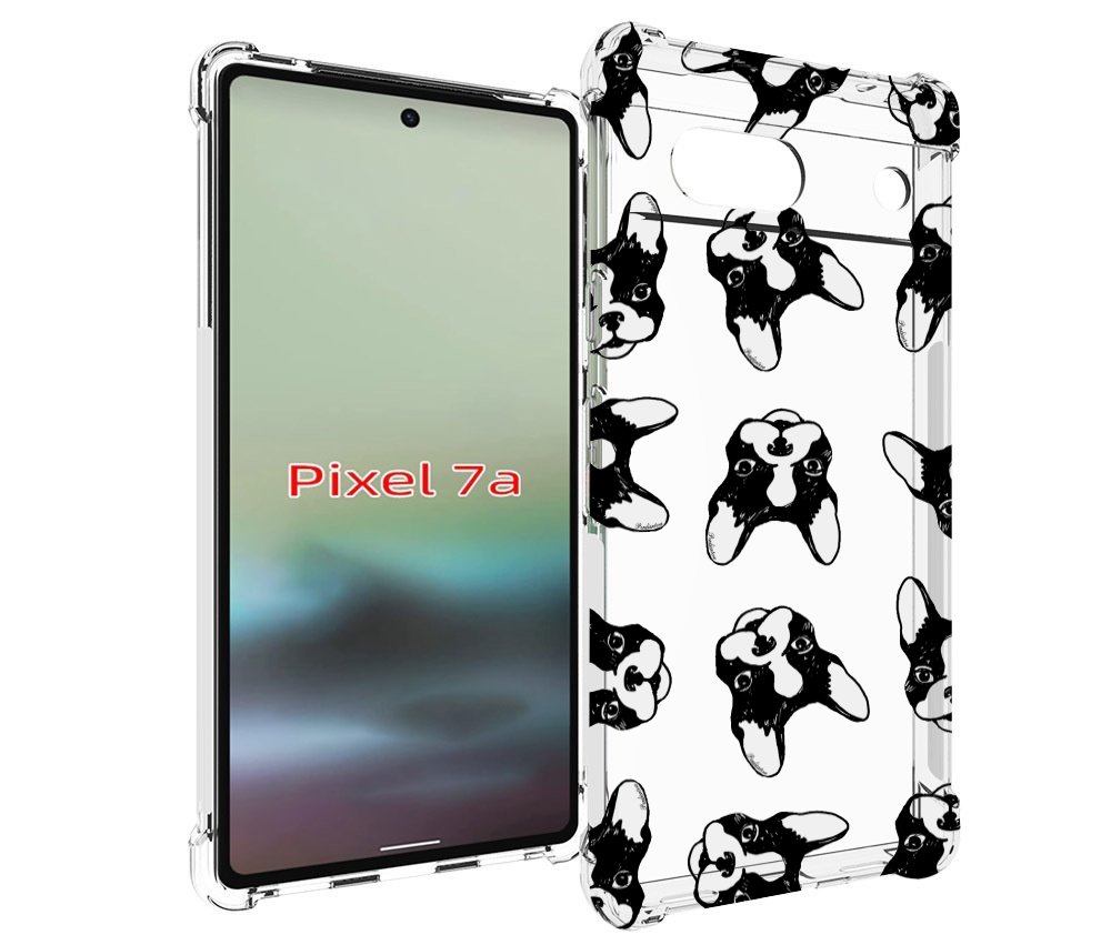 

Чехол MyPads черно белые собачки для Google Pixel 7A, Tocco