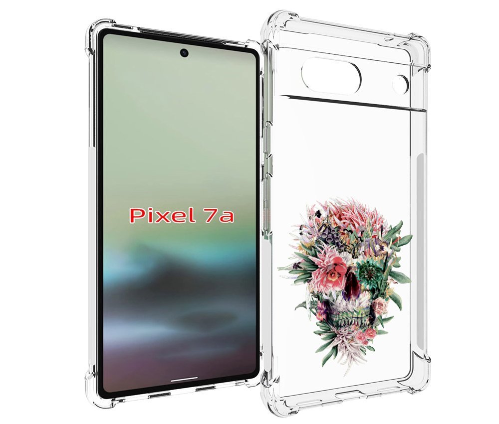 

Чехол MyPads череп из цветов для Google Pixel 7A, Tocco