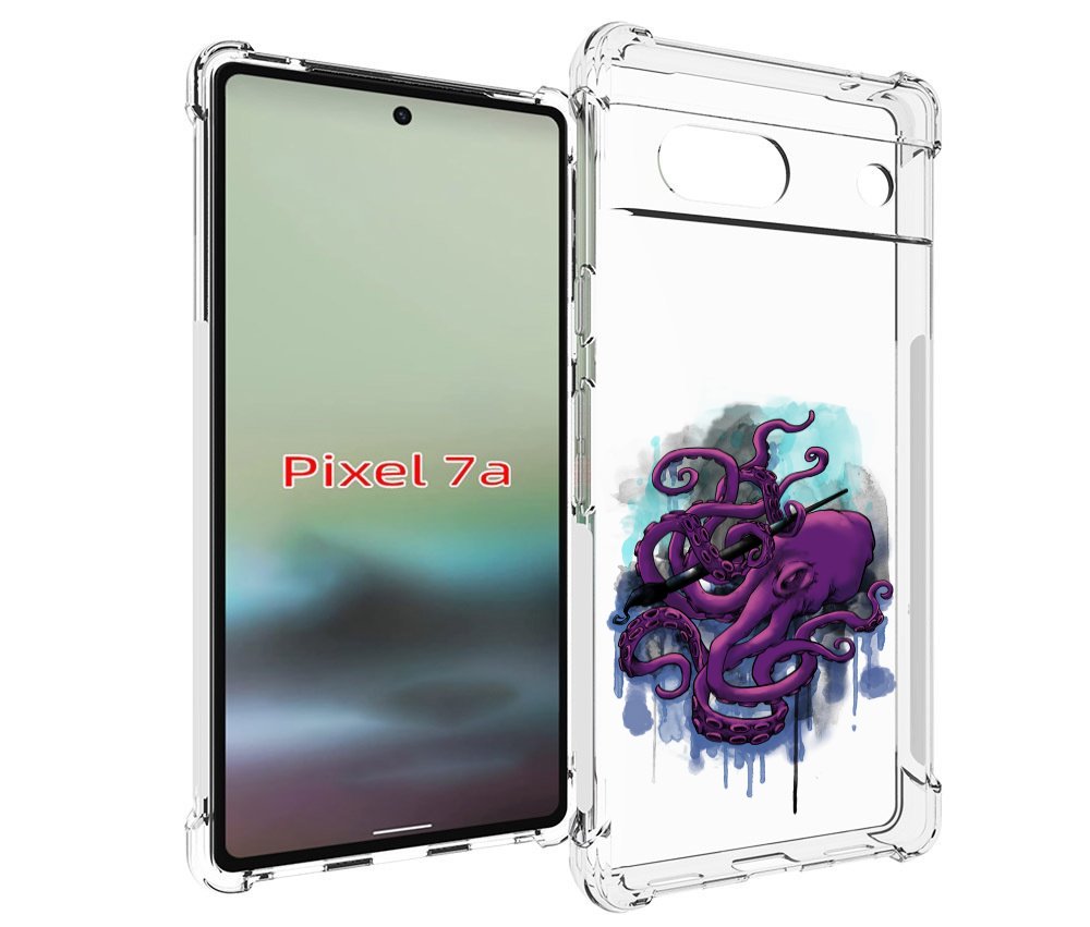 

Чехол MyPads фиолетовый осьминог для Google Pixel 7A, Tocco