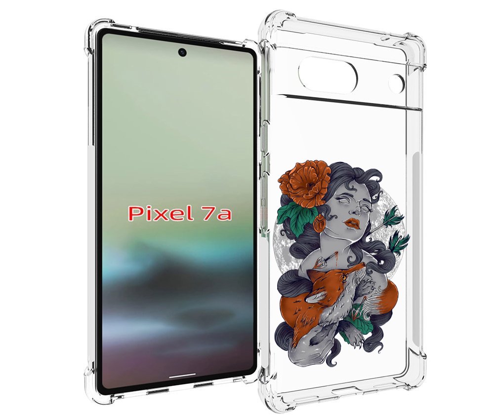 

Чехол MyPads темная девушка с лисой для Google Pixel 7A, Tocco