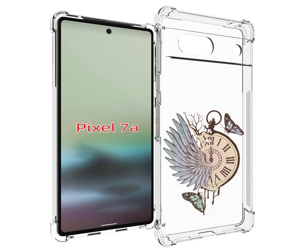 

Чехол MyPads страинные часы с крылом для Google Pixel 7A, Tocco