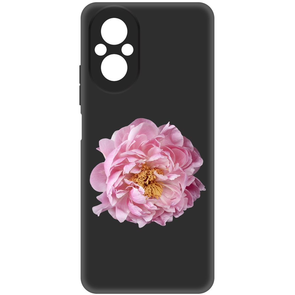 

Чехол-накладка Krutoff Soft Case Розовый пион для Realme C67 черный