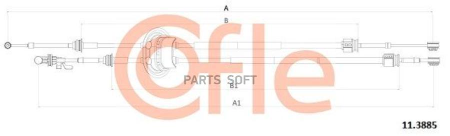 

COFLE Трос КПП PEUGEOT 307 opr11433- 2010- 995/637+928/675 mm