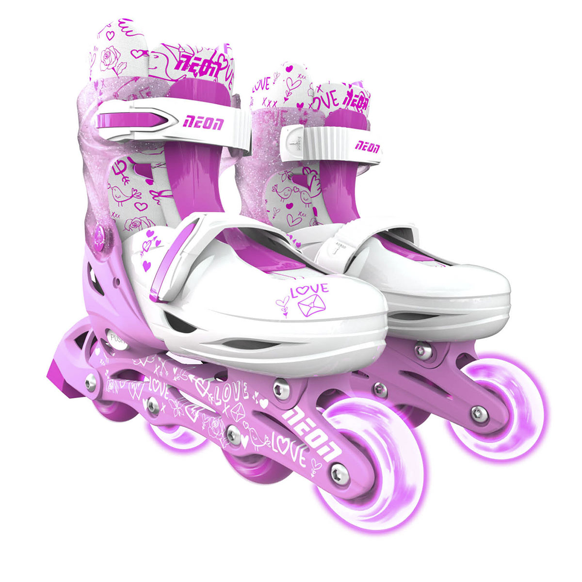 Роликовые коньки YVolution Neon Combo Skates, розовый размеры 29-32