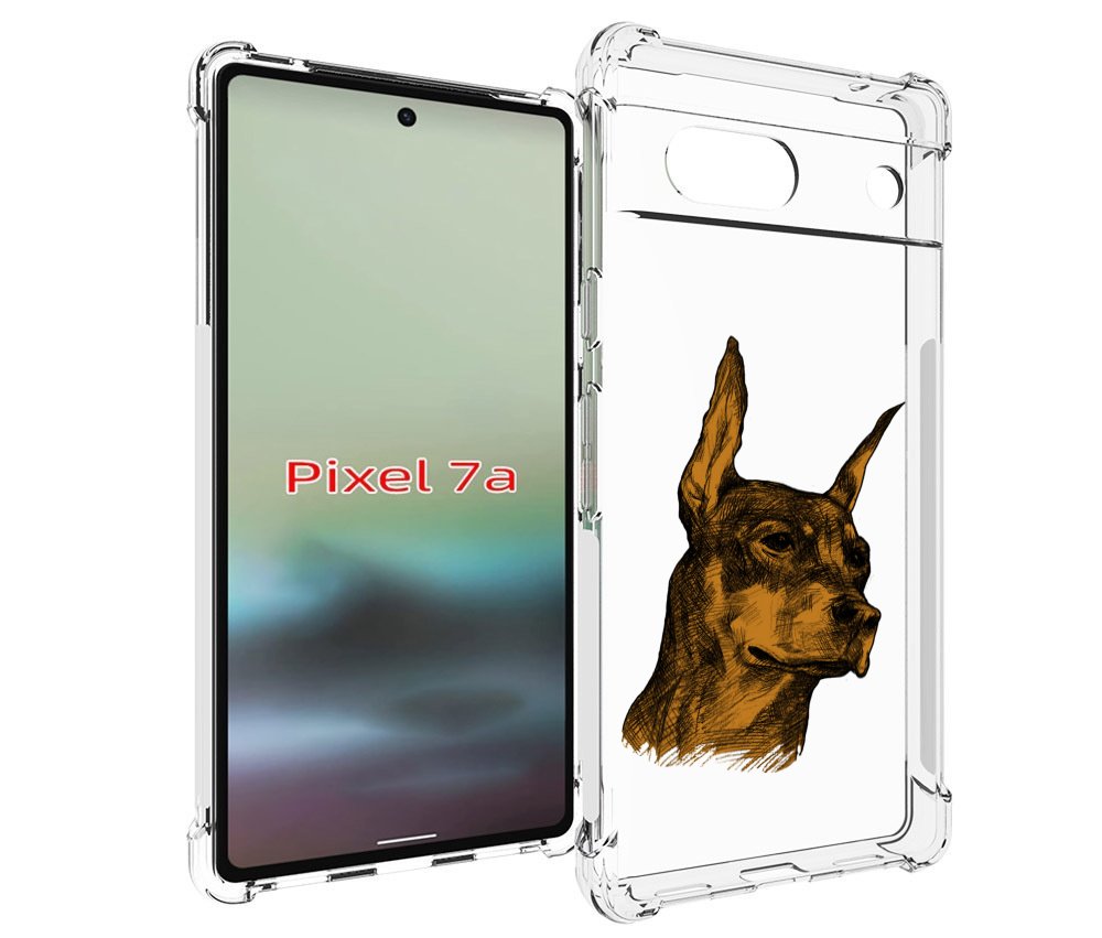 

Чехол MyPads скетч доберман для Google Pixel 7A, Tocco