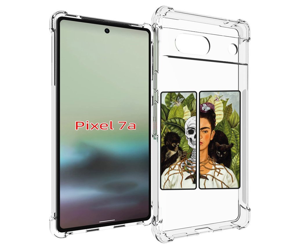 

Чехол MyPads сдвоенная картинка девушка скелет для Google Pixel 7A, Tocco