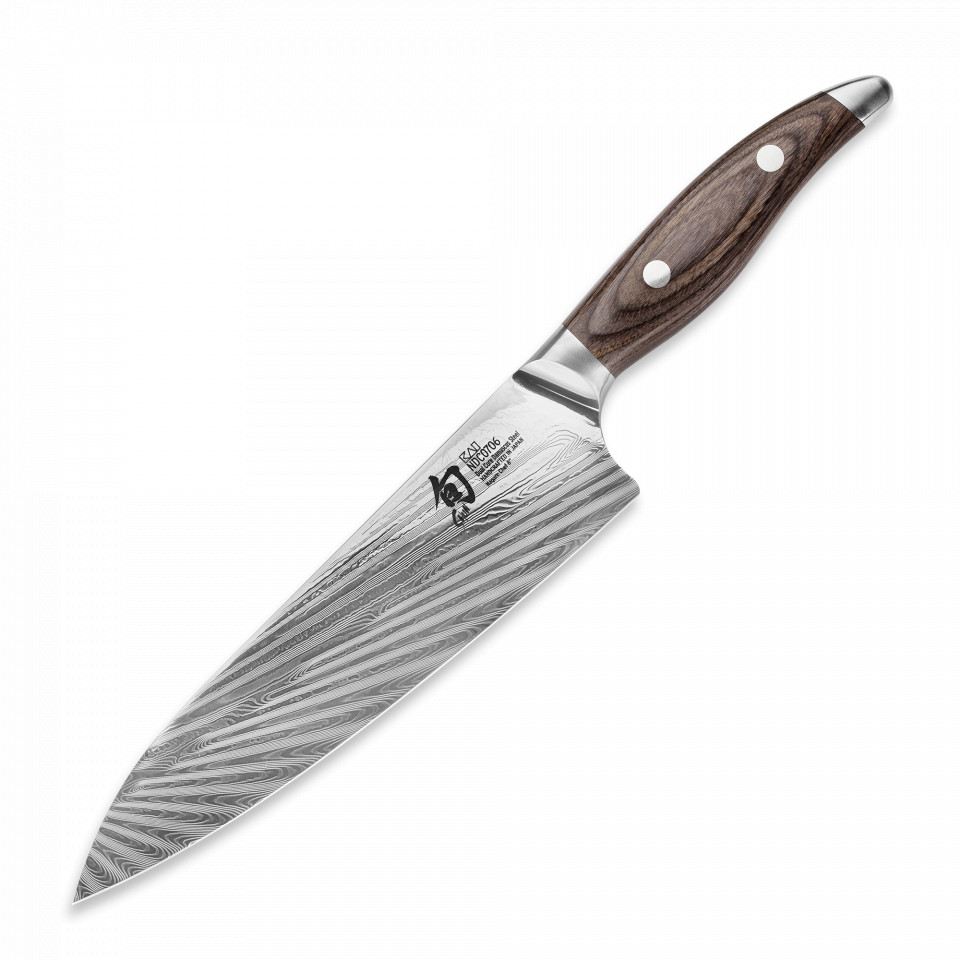 Нож поварской «Шеф», Shun Nagare, KAI, 20.0 см, 72 слоя