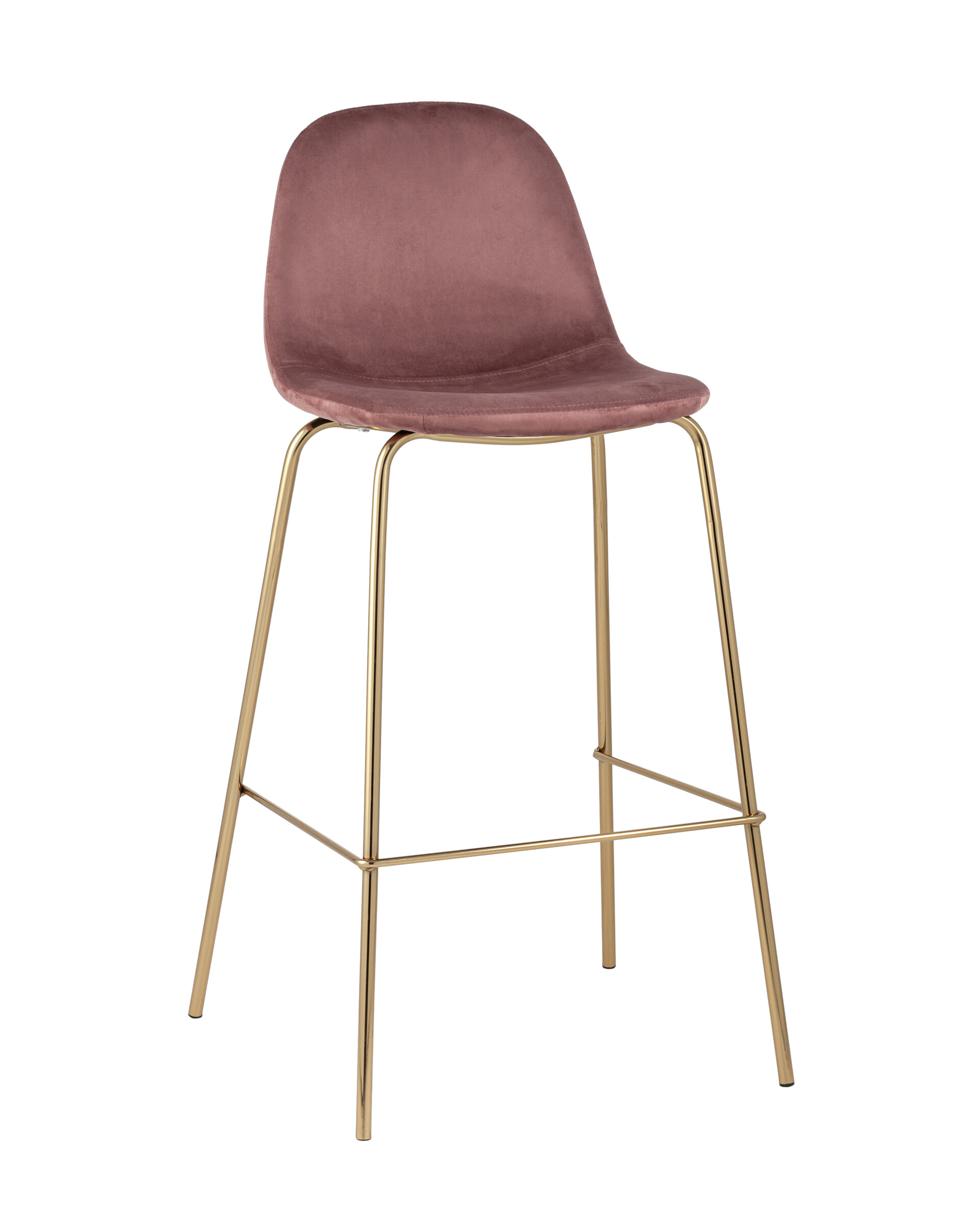 фото Стул барный валенсия, велюр пыльно-розовый, золотые ножки stool group