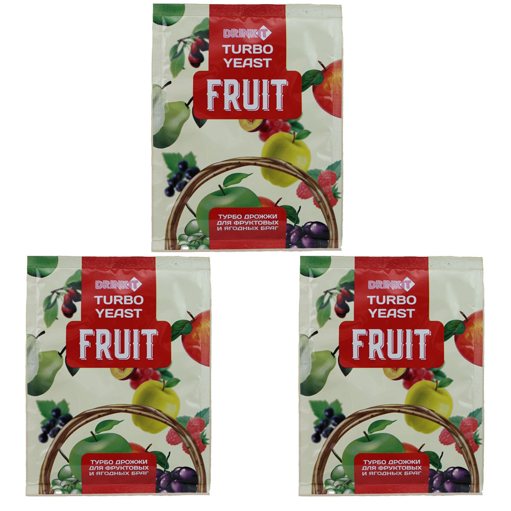 фото Дрожжи для фруктовых браг drinkit fruit 40 г., набор 3 штуки.