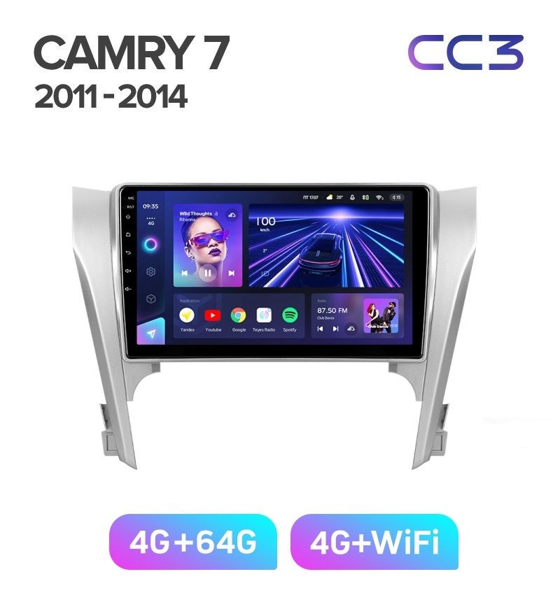 Магнитола TEYES TOYOTA CAMRY 50 2011 - 2014 гКомплект А CC3 464ГБ 3589000₽