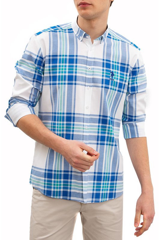 

Рубашка мужская U.S. POLO Assn. G081GL0040LATES синяя 46, G081GL0040LATES