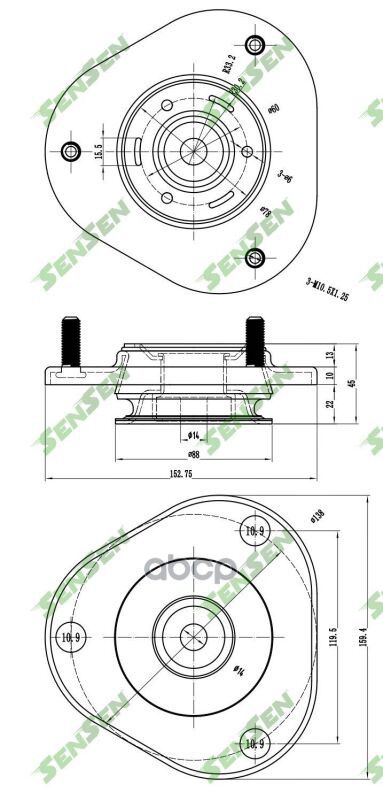 

Опора амортизатора Sensen M61105