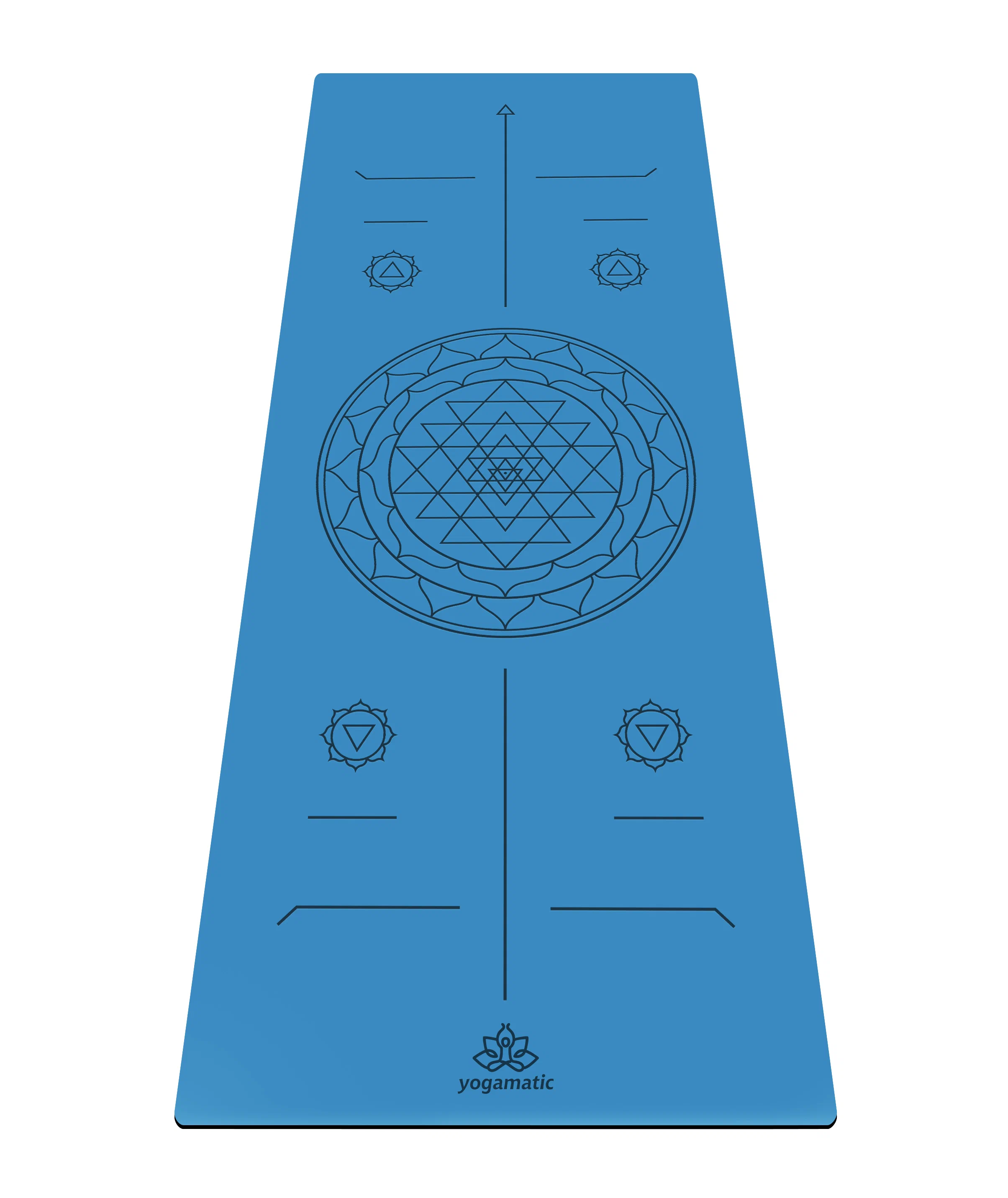 

Коврик для йоги и фитнеса Art Yogamatic Sri Yantra Blue каучуковый 185 см синий, Premium