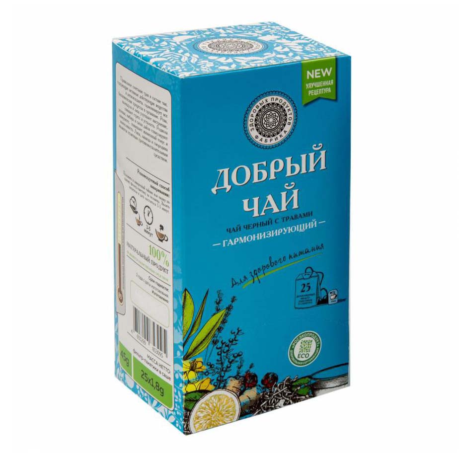 

Чай черный Фабрика здоровых продуктов Гармонизирующий в пакетиках 1,8 г x 25 шт