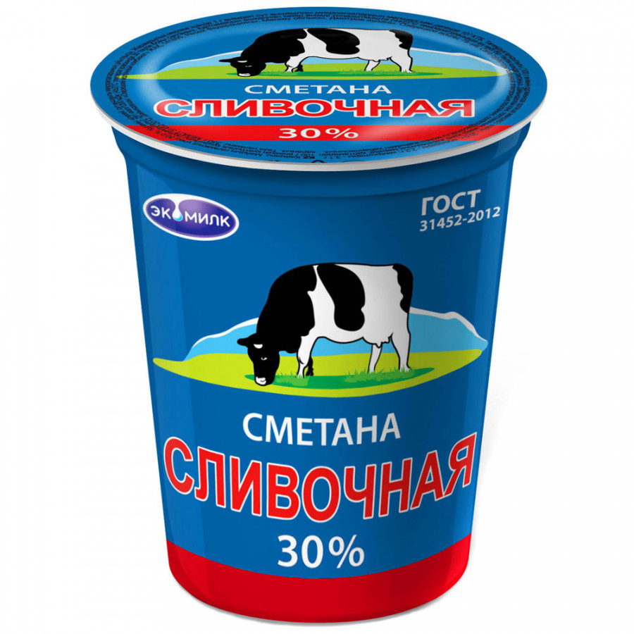 Сметана Экомилк сливочная 30% 315 г