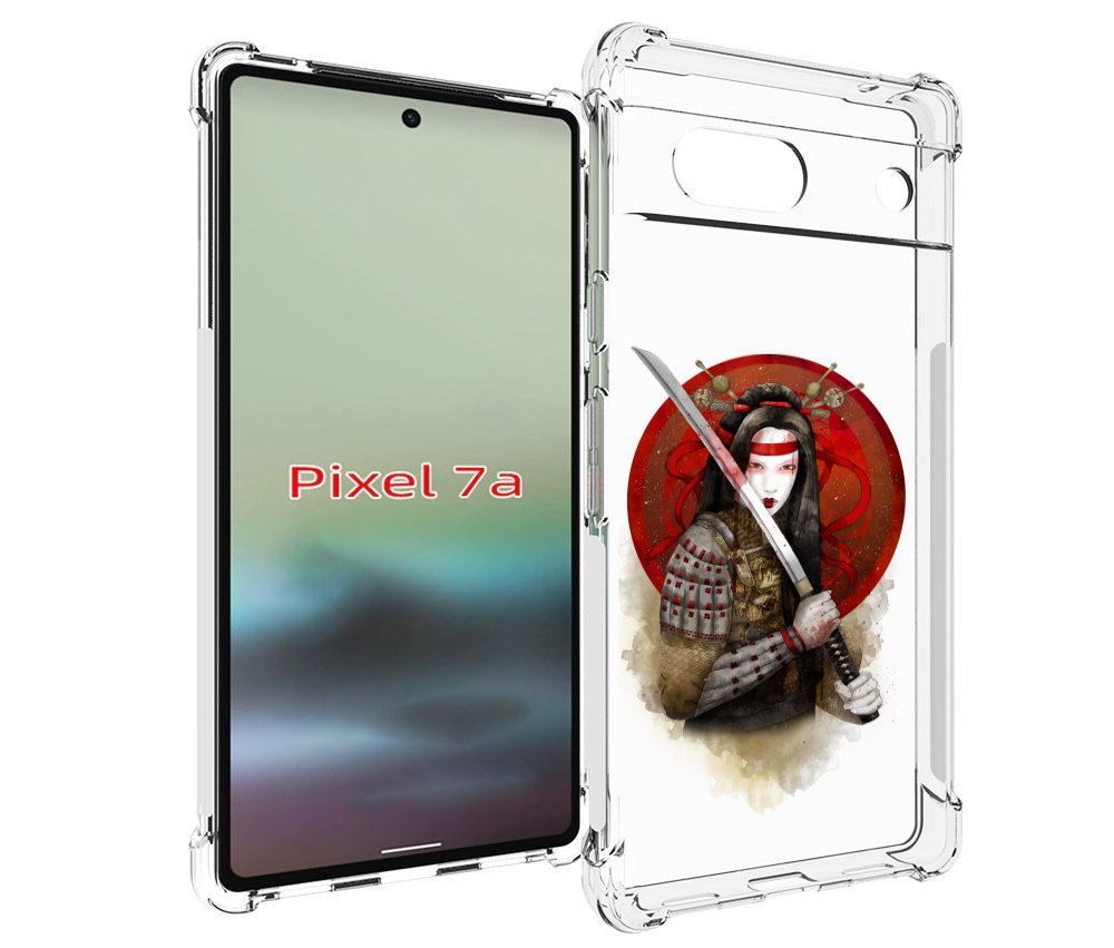 

Чехол MyPads рисованная девушка с катаной для Google Pixel 7A, Tocco