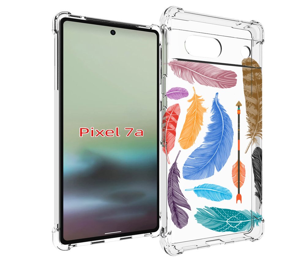 

Чехол MyPads разноцветные перья для Google Pixel 7A, Tocco