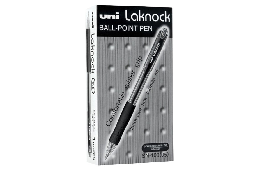 Ручка шариковая Uni Laknock 0,5мм синий, упаковка из 12 штук 100036326420