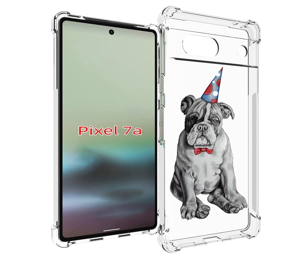 

Чехол MyPads праздничный щенок для Google Pixel 7A, Tocco